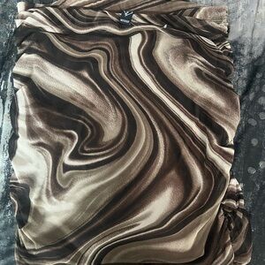 Windsor Brown and Cream High Low Skirt